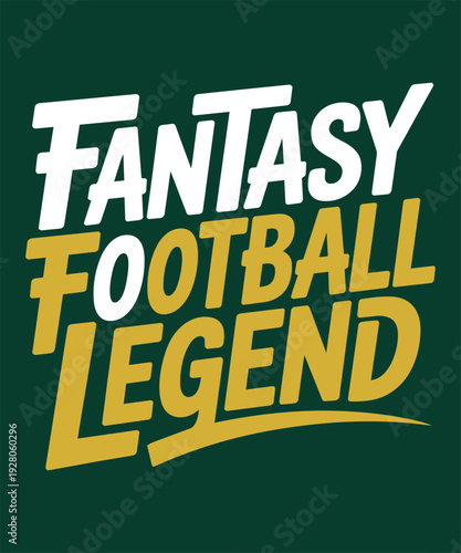 Fantasy football legend bold typography design for championship winners and league managers