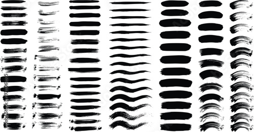 Collection of various eyebrow and mustache facial hair illustrations