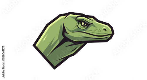 Green Dinosaur Head Profile.