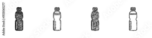 Sketch water bottle icon design set