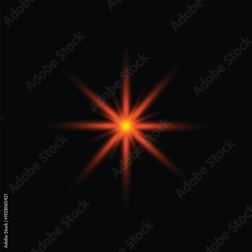 Vibrant orange starburst on black background