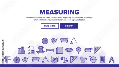 Measuring Equipment Landing Header Vector