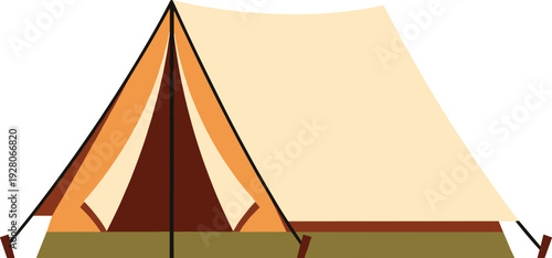 Vibrant camping tent in outdoor adventure setting