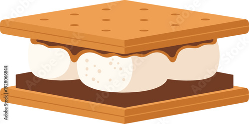 Delicious smores treat with toasted marshmallows and chocolate