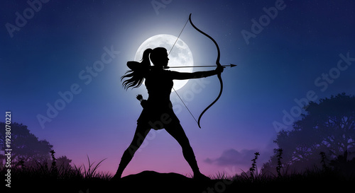 silhouette of a girl with a sword