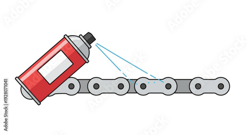 Lubricant on bicycle chain.