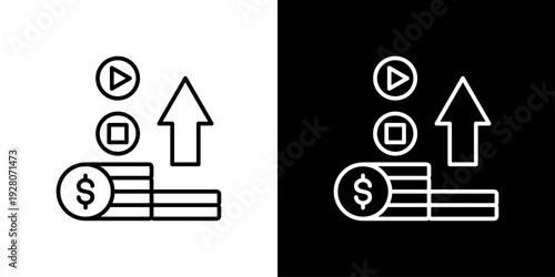 Payment Control Icon Sheet Black And White