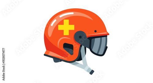 Orange Medical Helmet.