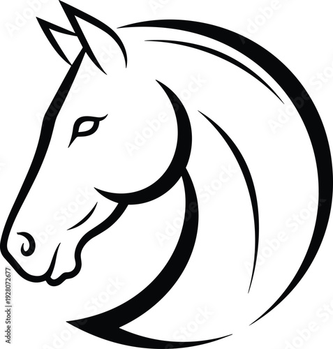 Horse head silhouette, equestrian logo, stallion profile, farm animal vector, racing mascot, horse riding, stallion portrait, wild mustang, nature, equine.