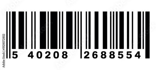 Barcode Icon for Retail and Logistics featuring a clean black-and-white vector design, perfect for e-commerce product labeling, automated inventory management, and digital scanning app interfaces.
