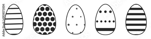 Easter egg. Ornament easter eggs set. Painted Eggs. Easter egg back icon. Vector.