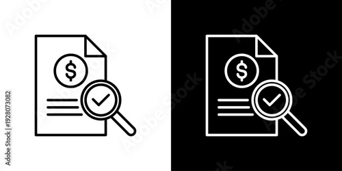 Audit Finances Icon Sheet Black And White