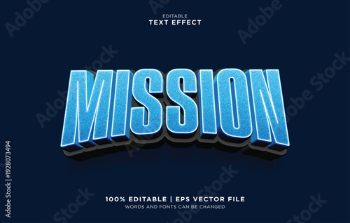 Editable Vector Text Effect for Mission Editable Vector
