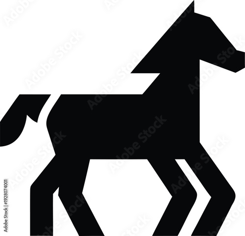 horse galloping silhouette vector illustration on transparent background