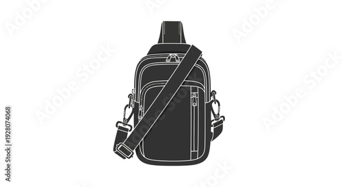 Black Crossbody Sling Bag.