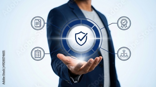 Wallpaper Mural Quality assurance, compliance, security, data protection, certification, standardization, business management visualization of corporate standards and risk management tools. Torontodigital.ca