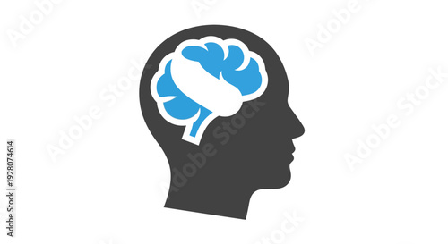 Brain Inside Human Head.