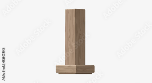 Brown Wooden Plinth Base.