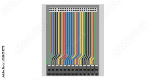 Cable Network Patch Panel.