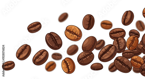 Scattered Roasted Coffee Beans