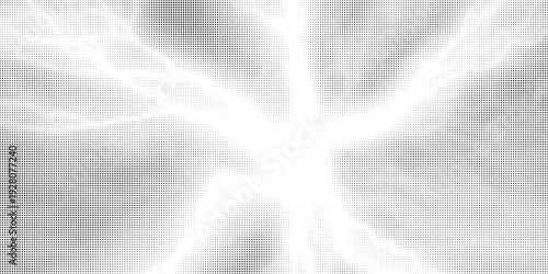 Halftone dots lightning explosion pop art comic background. Vector Illustration%09