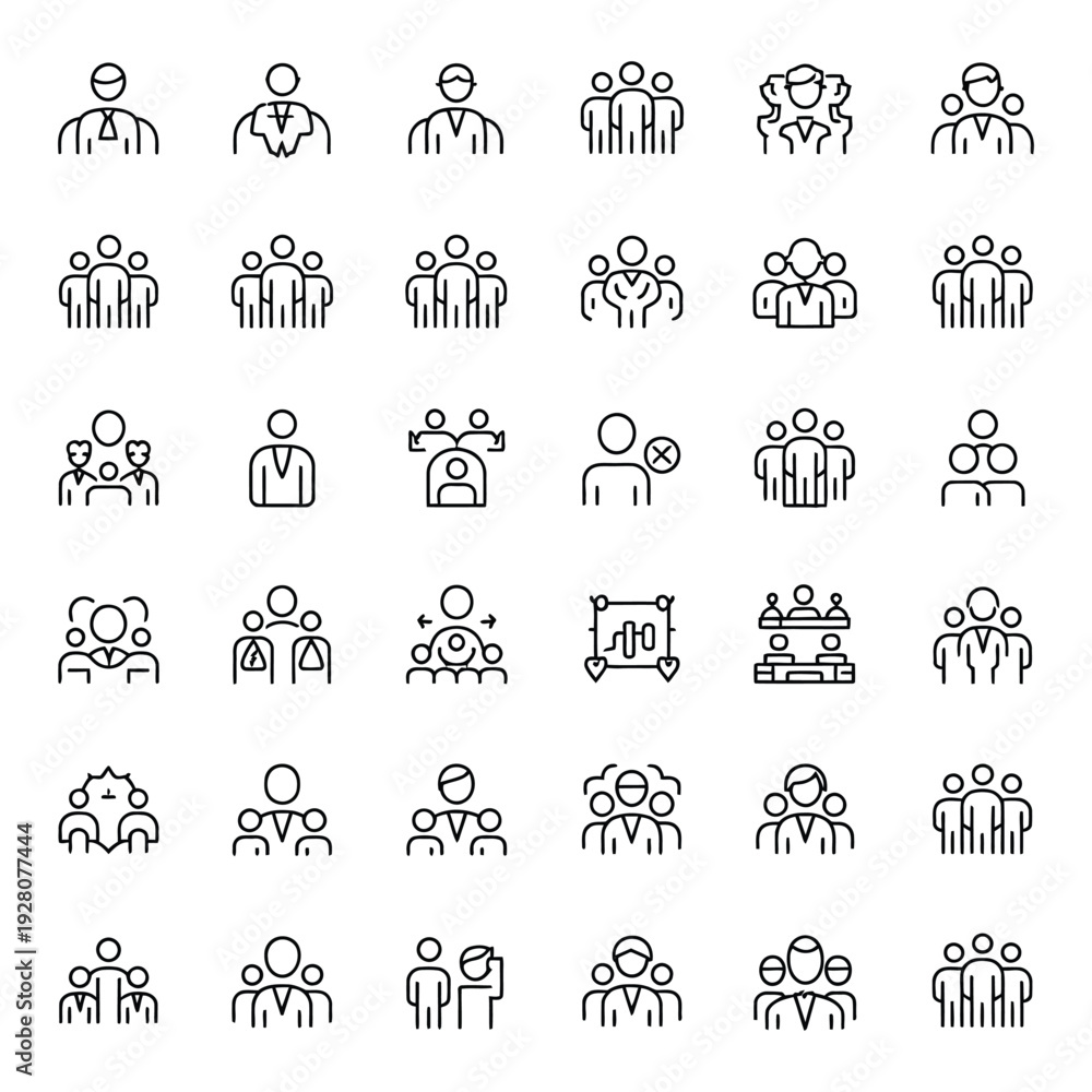 Fototapeta premium Collection of human group and individual icons people