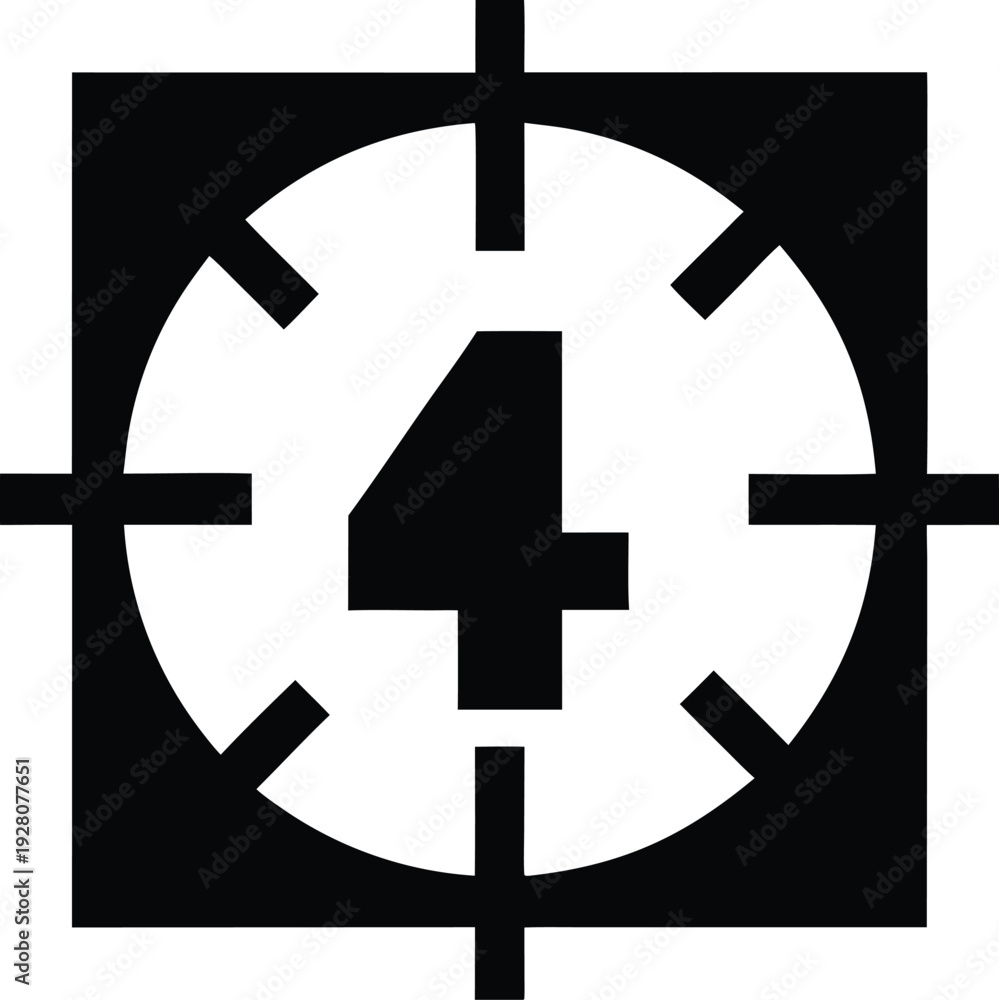 Fototapeta premium countdown numbers block silhouette vector illustration on transparent background