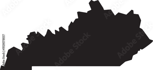 Minimalist silhouette of kentucky state outline isolated on white background, Vector, illustration