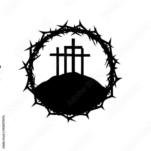 crucifix in a crown of thorn