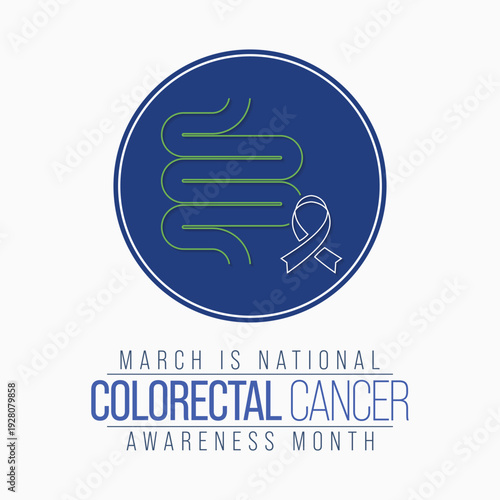 Colorectal Cancer awareness month is observed every year in March, is a disease in which cells in the colon or rectum grow out of control. Sometimes it is called colon cancer. Vector illustration