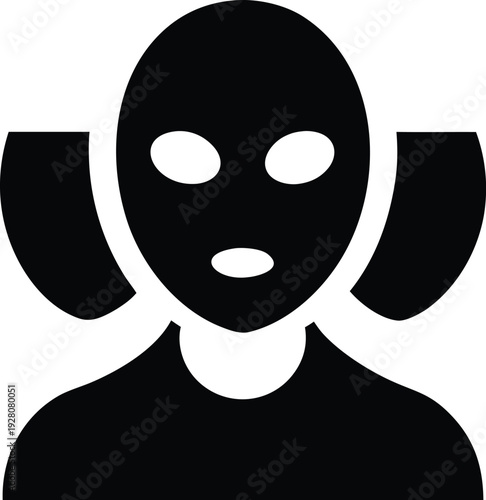 anonymous mask faceless silhouette vector illustration on transparent background