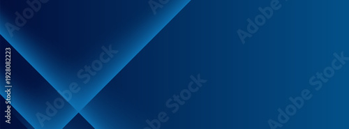 Abstract modern blue horizontal banner background with geometric diagonal overlay layer and glowing lines. Suit for banner, poster, cover, header, flyer. eps10