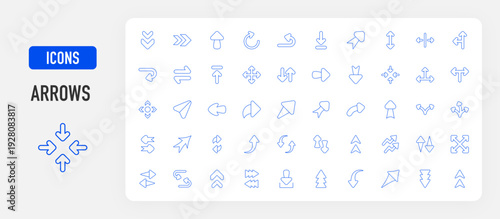 Arrows icon vector. Down, Left, Arrow Up, Right, two type arrow illustration.
