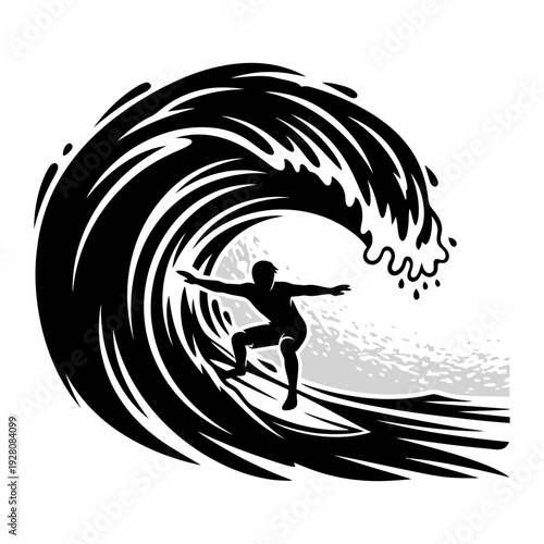 Wallpaper Mural A surfer rides a large wave on a sunny day Torontodigital.ca