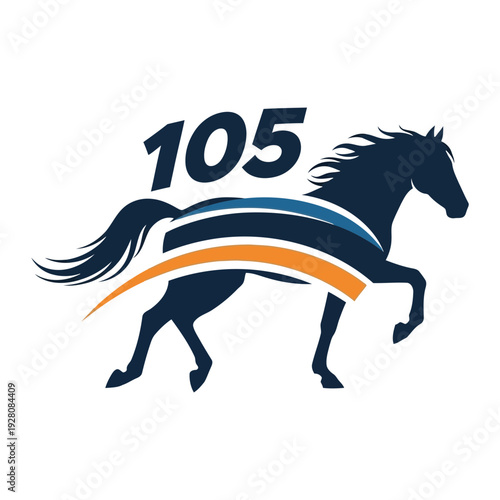 Wallpaper Mural A horse with the number 105 on a white background Torontodigital.ca