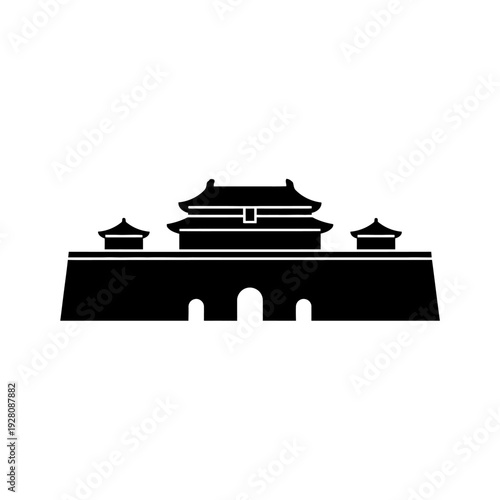 Forbidden City Gate Beijing Landmark Vector Icon