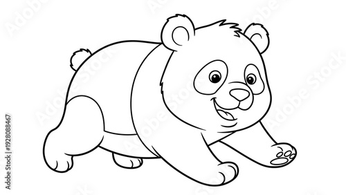 Cute panda character walking