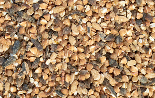 Buckwheat texture background. Natural healty food, vegan diet