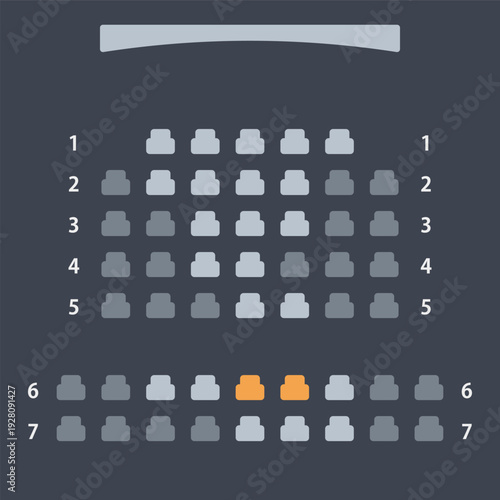 映画予約時に使用する座席選択画面のイラスト