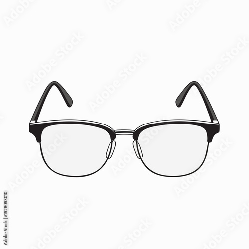 Black rimmed eyeglasses with clear lenses against a plain background vintage style eyewear accessory for vision correction and trendy fashion