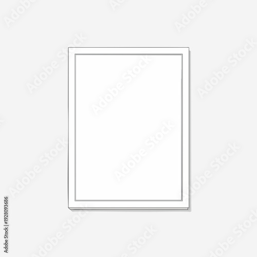 Blank double border picture frame template with subtle drop shadow effect; ideal for posters photos certificates and announcements
