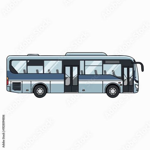 Blue bus vector illustration transportation vehicle design modern public transport urban travel city transit service concept isolated commercial artwork