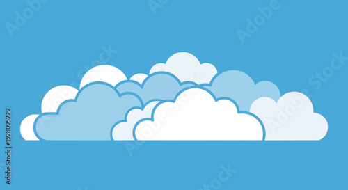 Clouds are floating in the clear blue sky