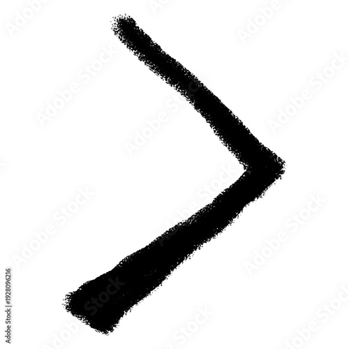 Hand-Drawn Black Textured Upward Arrow Isolated on White Background