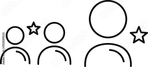 Group people icon with star vector illustration customer client review rating feedback icon set