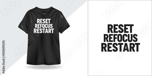 Reset Refocus Restart – Minimalist Motivational Typography for Productivity & Mindset