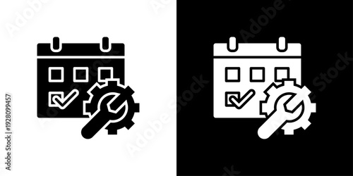 Deadline Icon Sheet Black And White