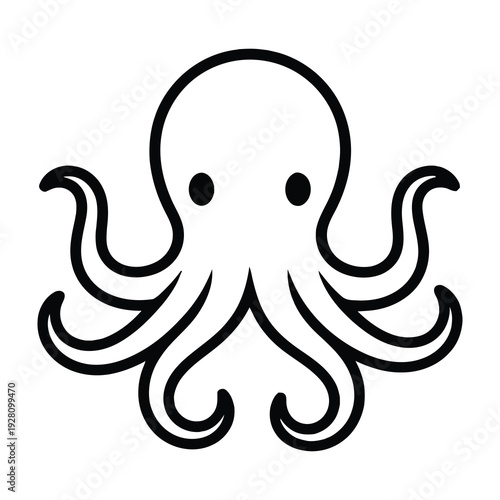 Minimalist octopus illustration embraces modern marine design aesthetics