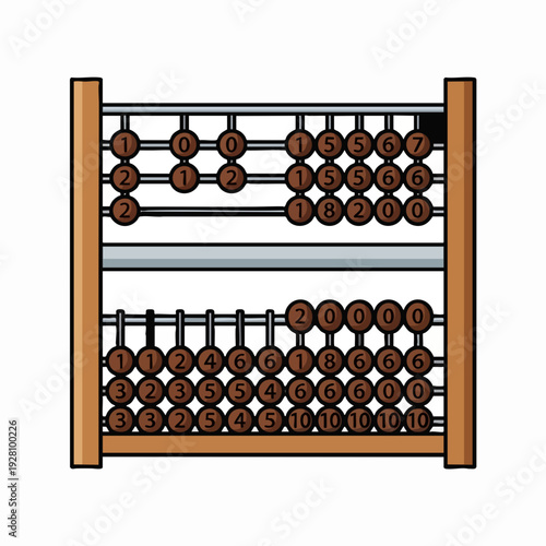 Colorful abacus with beads showing calculations vintage educational tool for arithmetic lessons vintage style mathematical learning
