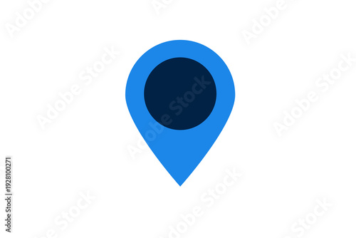 Location pin with 5G text for network coverage area, service availability and mobile internet access.
